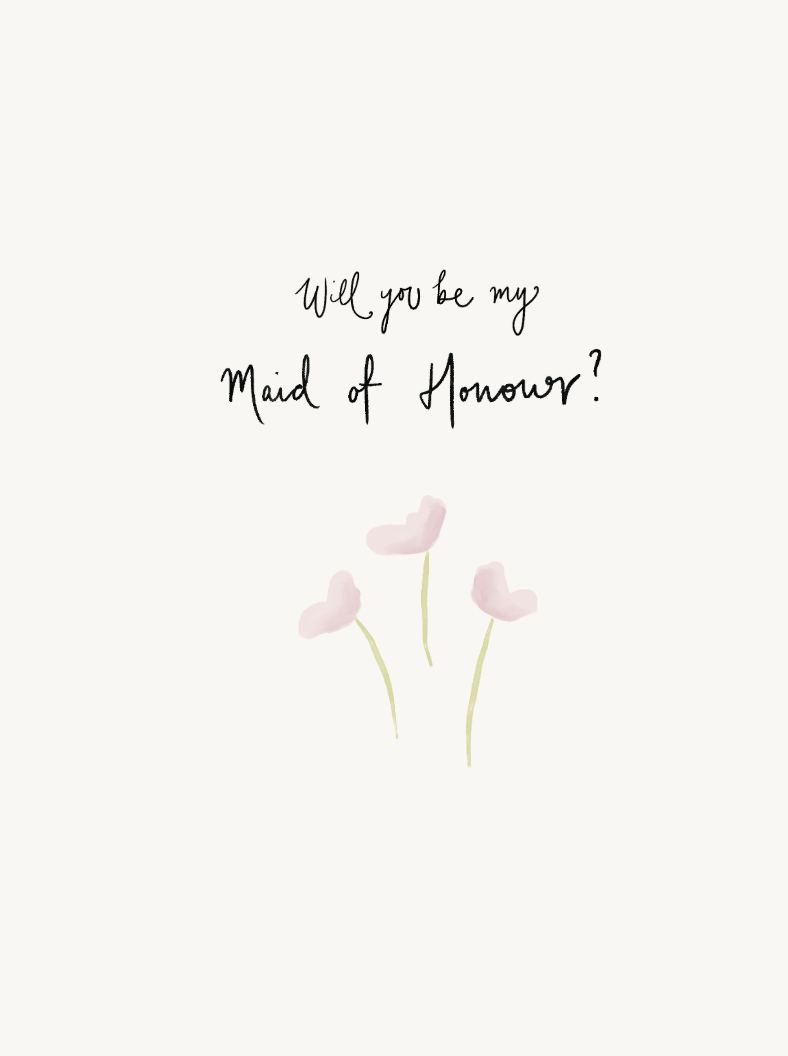 Will You Be My Maid of Honour? Florietta Card