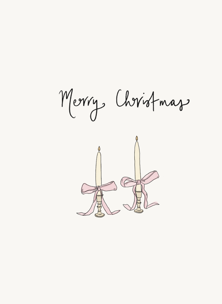 Merry Christmas Card Candles